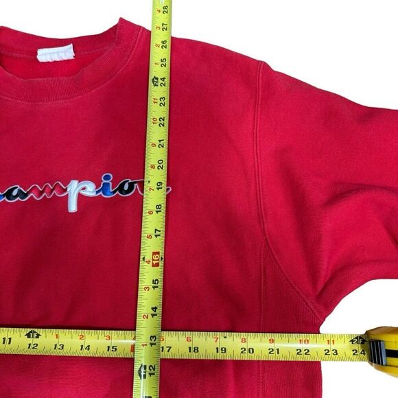 Vtg Champion Reverse Weave Red Embroidered Sweatshirt Sz M Unisex Athleisure - Picture 6 of 7